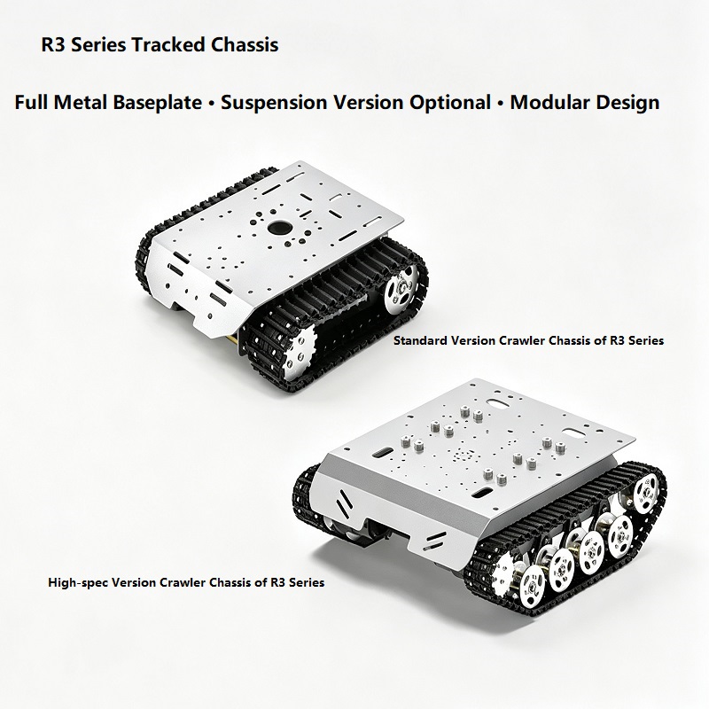 Tankbeltet robotchassis av metall